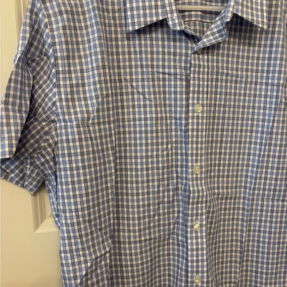 UNTUCKit mens blue and white plaid button down shirt size XL - Picture 3 of 11